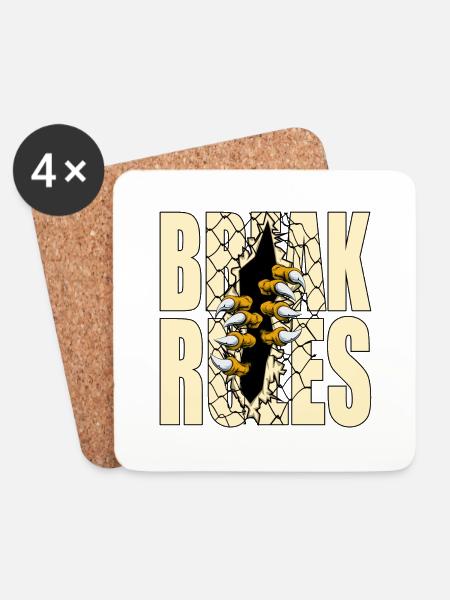 BREAK RULES - Untersetzer (4er-Set) - Weiß