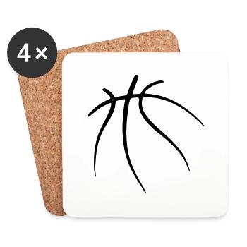 Basketbäll 09 Plan de travail 9 - Dessous de verre (lot de 4) - blanc - Devant