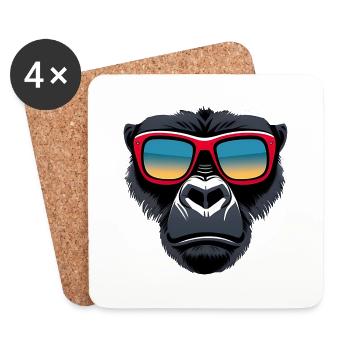 Gorilla - Coasters (set of 4) - white - Front