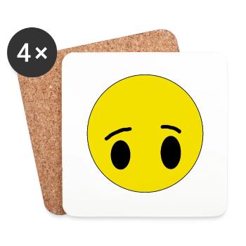 happy emoji for friends and family - Coasters (set of 4) - white - Front