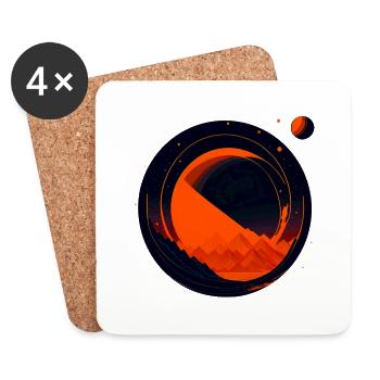 Space View / Mars 02 - Coasters (set of 4) - white - Front