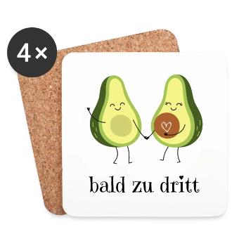 bald zu dritt - Untersetzer (4er-Set) - Weiß - Vorne