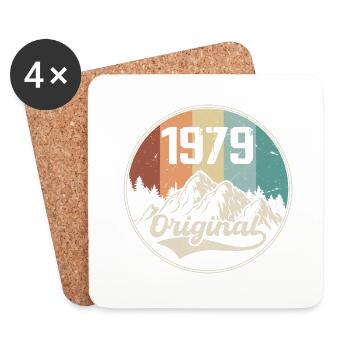 Original 1979 Geburtstagsgeschenk - 1979 - Untersetzer (4er-Set) - Weiß - Vorne