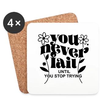 Positive T-shirt - Coasters (set of 4) - white - Front