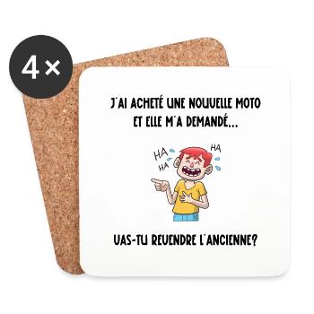 j'ai acheté une nouvelle moto - Dessous de verre (lot de 4) - blanc - Devant