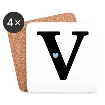 point V, point initial - Dessous de verre (lot de 4) - blanc - Devant