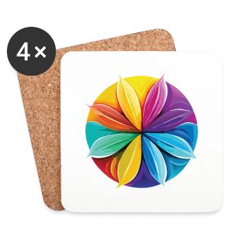 Lotus Flower - Meditation - Yoga - Zen - Coasters (set of 4) - white - Front