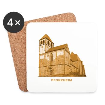 Pforzheim Schlosskirche Baden-Württemberg Enz - Untersetzer (4er-Set) - Weiß - Vorne