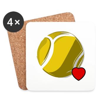 Love Tennis - Coasters (set of 4) - white - Front