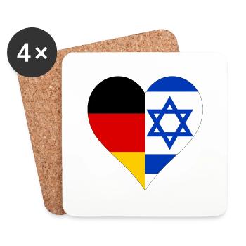 Deutschland und Israel - Untersetzer (4er-Set) - Weiß - Vorne