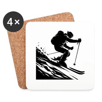 Poudrage - Dessous de verre (lot de 4) - blanc - Devant