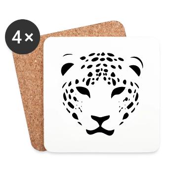 Leopard - Untersetzer (4er-Set) - Weiß - Vorne