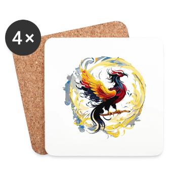 Blazing Phoenix (Artwork Collection) - Coasters (set of 4) - white - Front