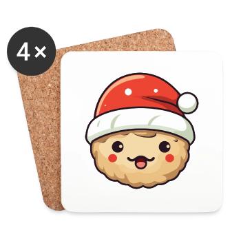 Keks Weihnachten Backen - Untersetzer (4er-Set) - Weiß - Vorne