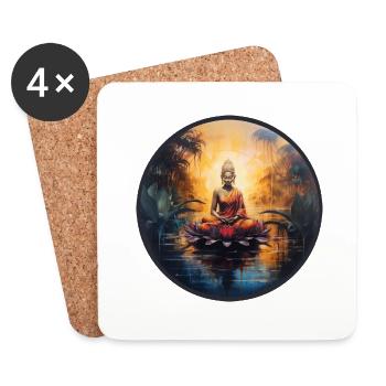 Meditation Lotus Reinheit Weisheit Mitgefühl - Untersetzer (4er-Set) - Weiß - Vorne
