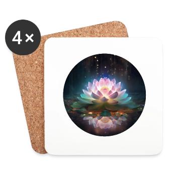 Lotusblume Geschenk Blume des Lebens Erneuerung - Untersetzer (4er-Set) - Weiß - Vorne