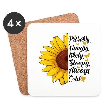 probably hungry likely sleepy always cold Vintage - Dessous de verre (lot de 4) - blanc - Devant