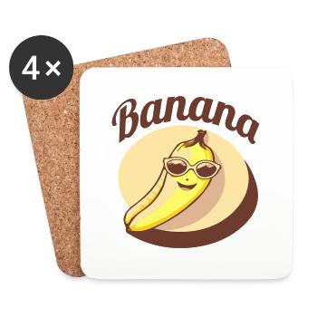 Coole Banane - Untersetzer (4er-Set) - Weiß - Vorne