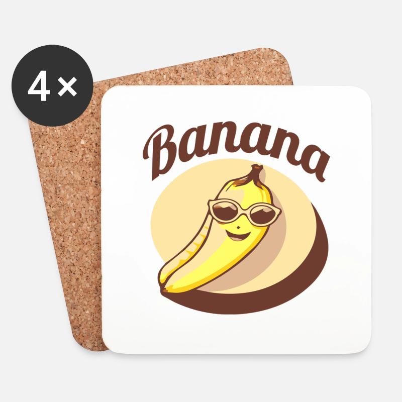Coole Banane - Untersetzer (4er-Set) - Weiß