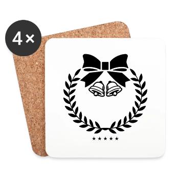 Wreath Bells - Coasters (set of 4) - white - Front