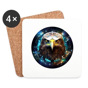 Aigle Aigle Doré Roi des Cieux Cadeau Alpes - Dessous de verre (lot de 4) - blanc - Devant