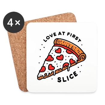 Love at First Slice - Coasters (set of 4) - white - Front