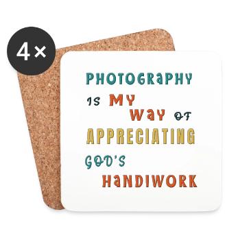 "Photography is my way" typography quote - Coasters (set of 4) - white - Front