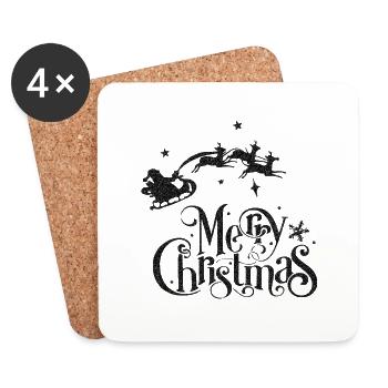 Weihnachten Weihnachtsmann Weihnachtsmann ungezogene Feiertage Winter - Untersetzer (4er-Set) - Weiß - Vorne