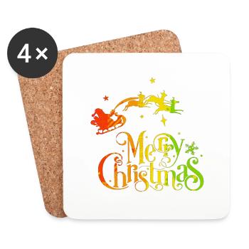 Xmas christmas Santa Claus naughty holidays winter - Coasters (set of 4) - white - Front