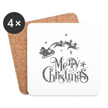 Xmas christmas Santa Claus naughty holidays winter - Coasters (set of 4) - white - Front