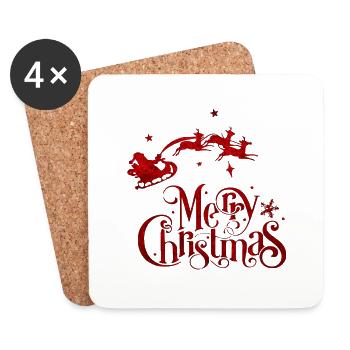 Weihnachten Weihnachtsmann Weihnachtsmann ungezogene Feiertage Winter - Untersetzer (4er-Set) - Weiß - Vorne