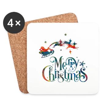 Weihnachten Weihnachtsmann Weihnachtsmann ungezogene Feiertage Winter - Untersetzer (4er-Set) - Weiß - Vorne