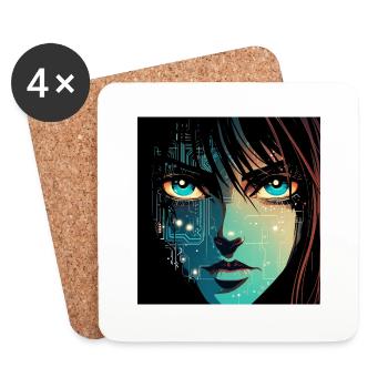 Anime Digital - Untersetzer (4er-Set) - Weiß - Vorne