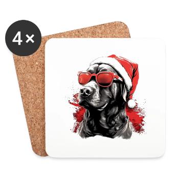 Magical Labrador Christmas dog in the snow - Coasters (set of 4) - white - Front