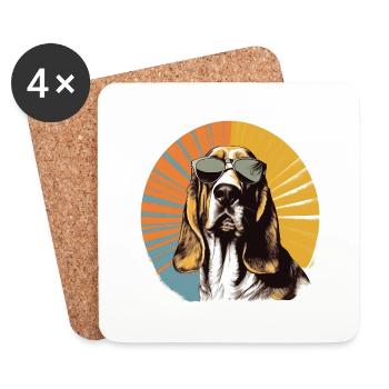 Basset 2 - Untersetzer (4er-Set) - Weiß - Vorne