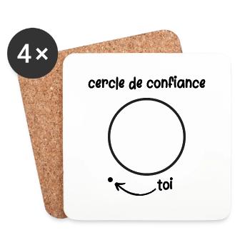 cercle de confiance - Dessous de verre (lot de 4) - blanc - Devant