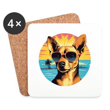 Chihuahua - Dessous de verre (lot de 4) - blanc - Devant