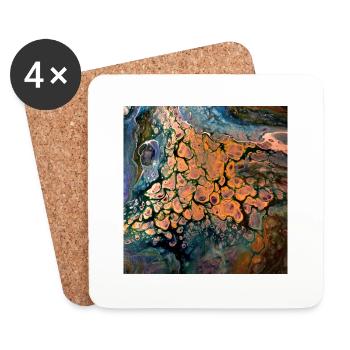 Or jaune et or rouge - Dessous de verre (lot de 4) - blanc - Devant