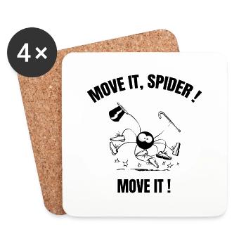 Beth the Spider - Stepptanz (mit Text) - Untersetzer (4er-Set) - Weiß - Vorne