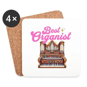 organist - Coasters (set of 4) - white - Front