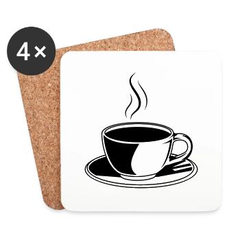 Coffee Cup Icon - Coasters (set of 4) - white - Front