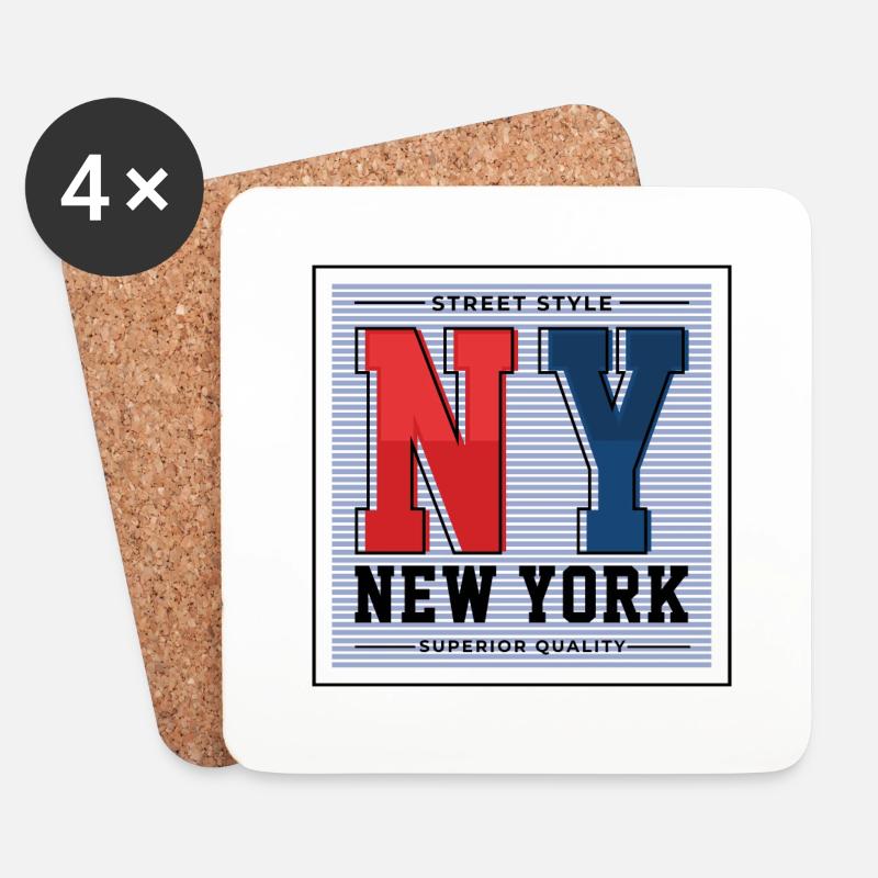 New York - Untersetzer (4er-Set) - Weiß