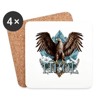 Tirol mit Adler dem Land Tirol die Treue, Geschenk - Untersetzer (4er-Set) - Weiß - Vorne