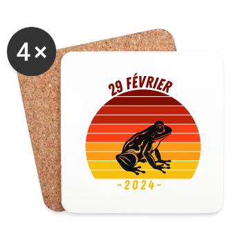 l'année bissextile 2024. - Dessous de verre (lot de 4) - blanc - Devant