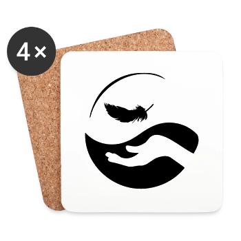 Chinesische Yin-Yang-Massage - Untersetzer (4er-Set) - Weiß - Vorne