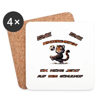 kickeschulhoftiger - Untersetzer (4er-Set) - Weiß - Vorne