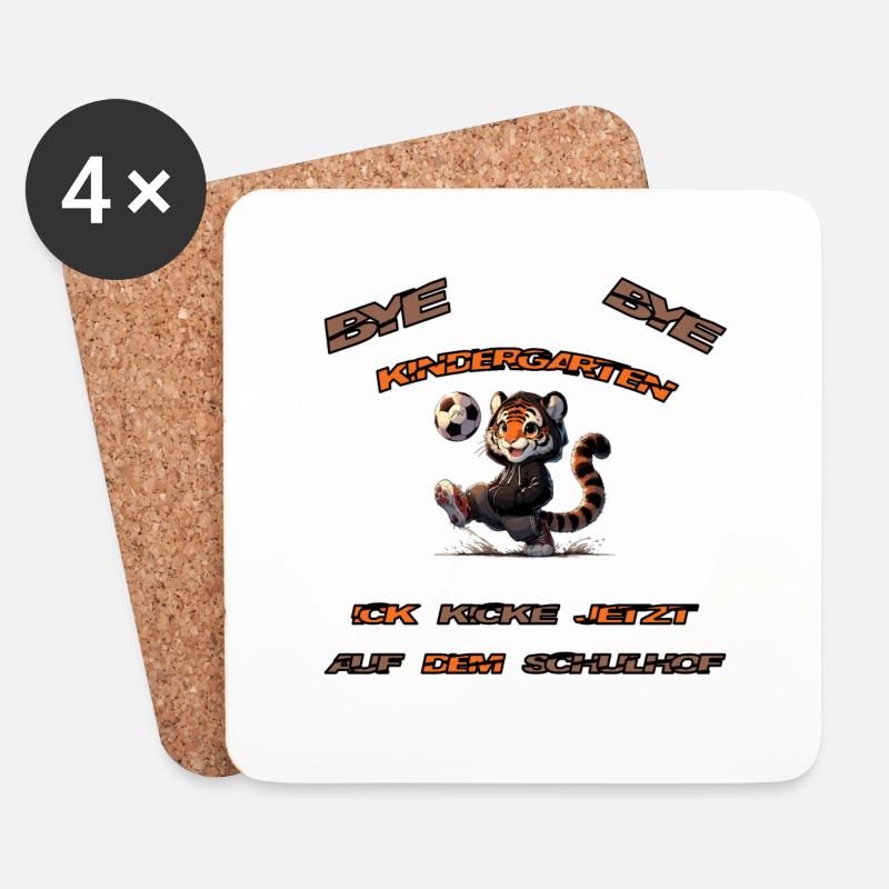 kickeschulhoftiger - Untersetzer (4er-Set) - Weiß