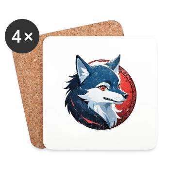 Wolf Tattoo - Coasters (set of 4) - white - Front