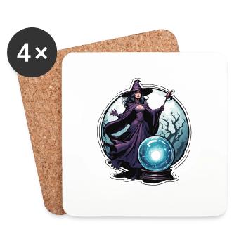Witch / Magic / Witch Ritual / Fairy Tale / Spell - Coasters (set of 4) - white - Front