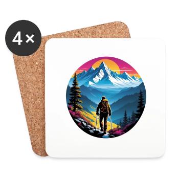Nature & Mountain Hiking - Coasters (set of 4) - white - Front